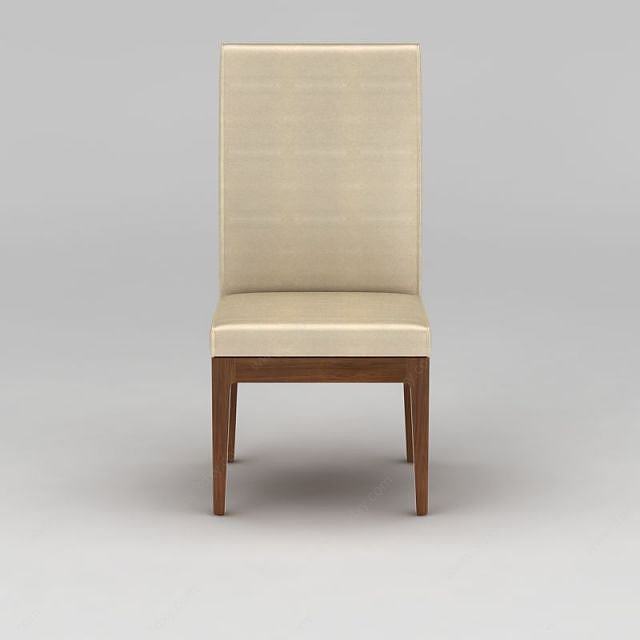 现代米色靠背餐椅3D模型