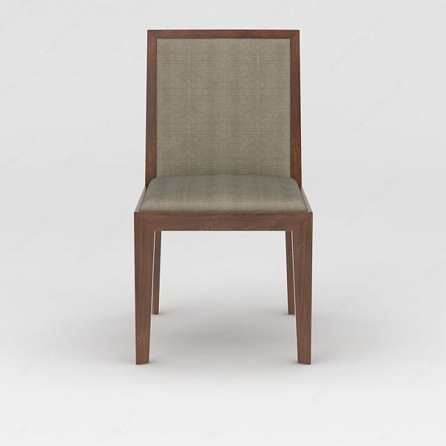 简约实木餐椅3D模型