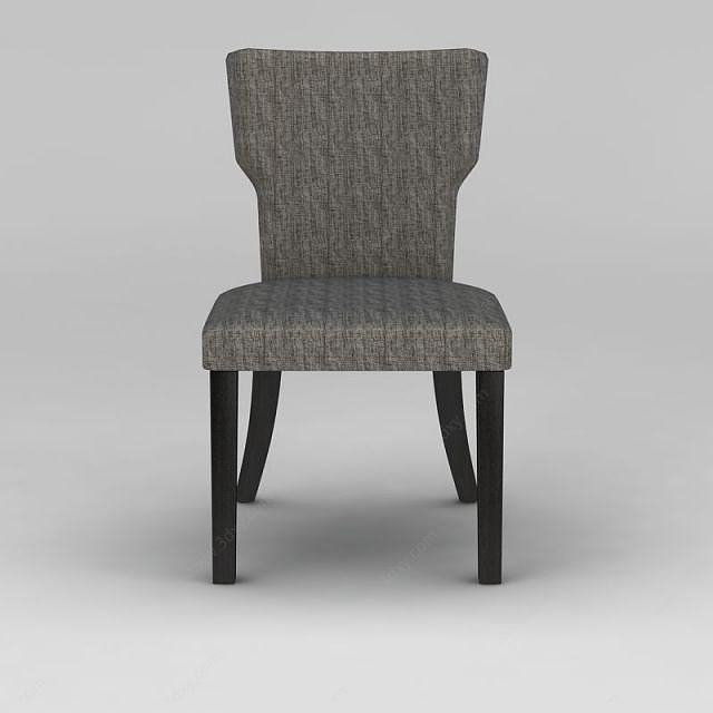 精品灰色布艺餐椅3D模型