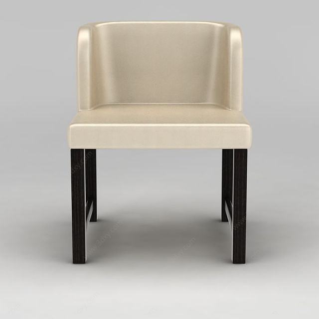欧式米色餐椅3D模型