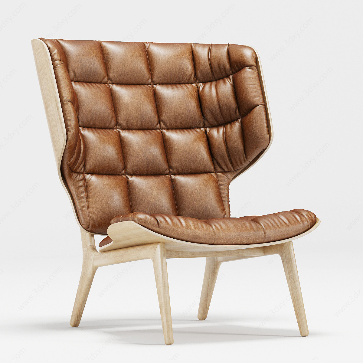 精美北欧软包单人沙发椅3D模型