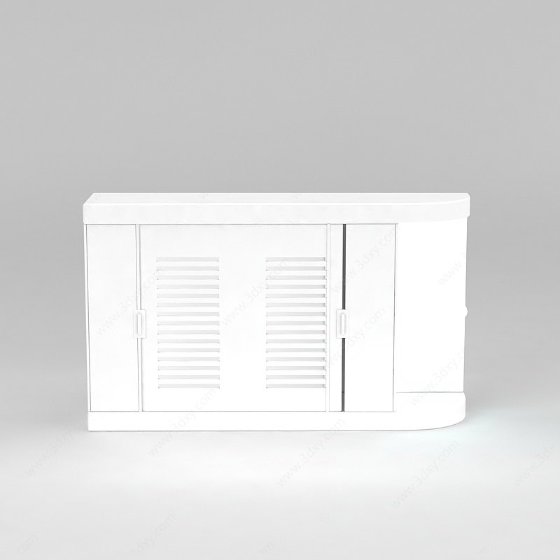 现代白色玄关鞋柜3D模型