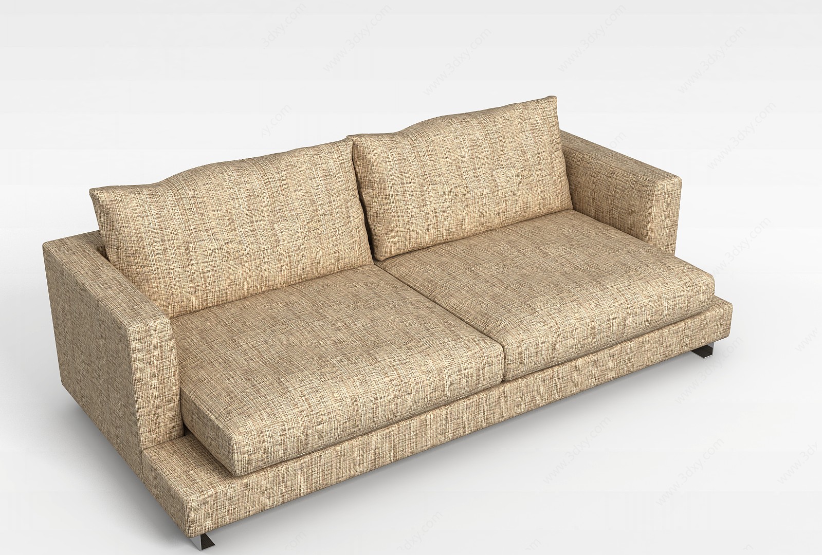 现代双人布艺沙发3D模型
