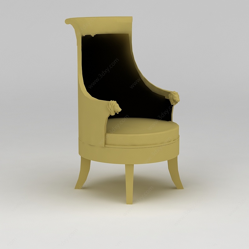 欧式单体沙发3D模型