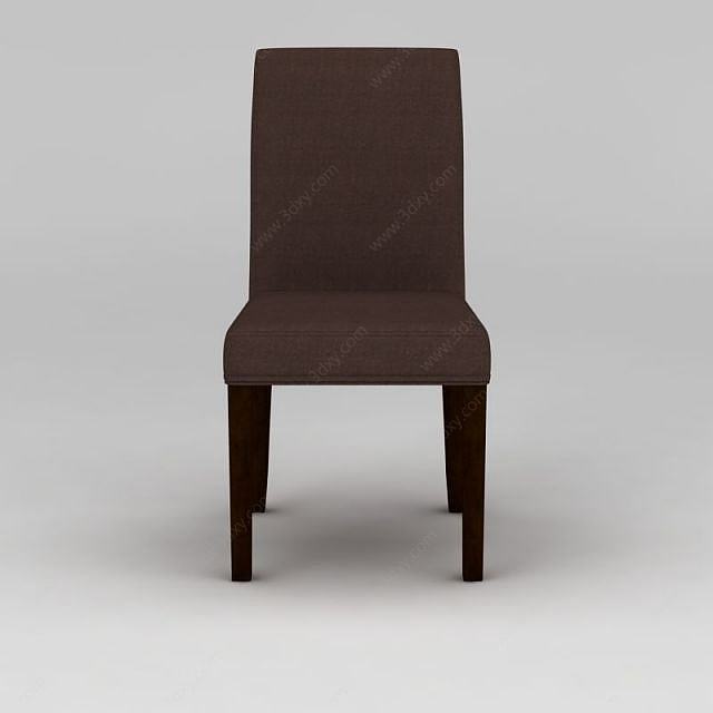 现代咖啡色餐椅3D模型