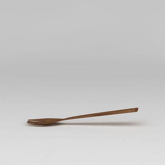 木质叉子3D模型