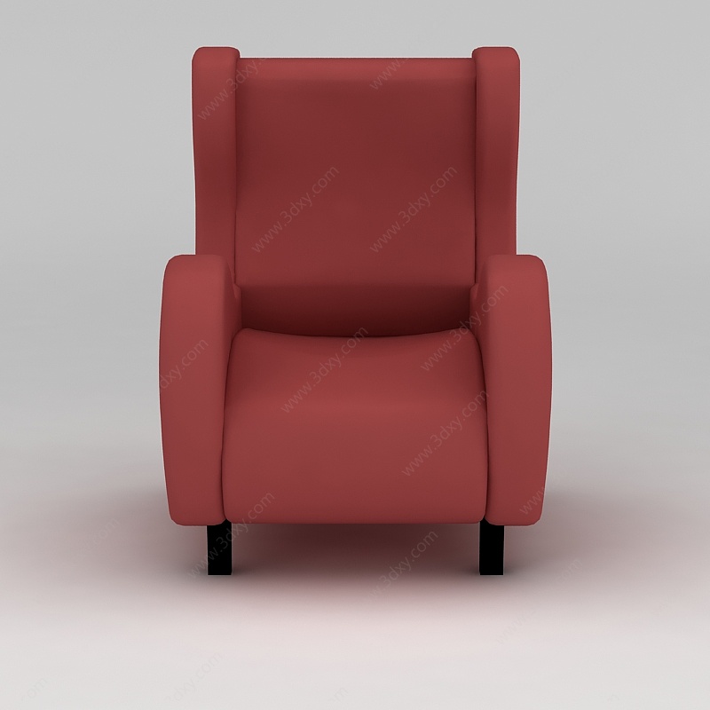 欧式砖红色布艺沙发3D模型