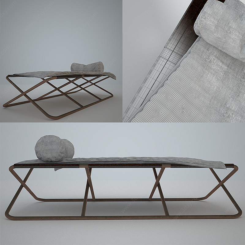 休闲折叠沙发床3D模型
