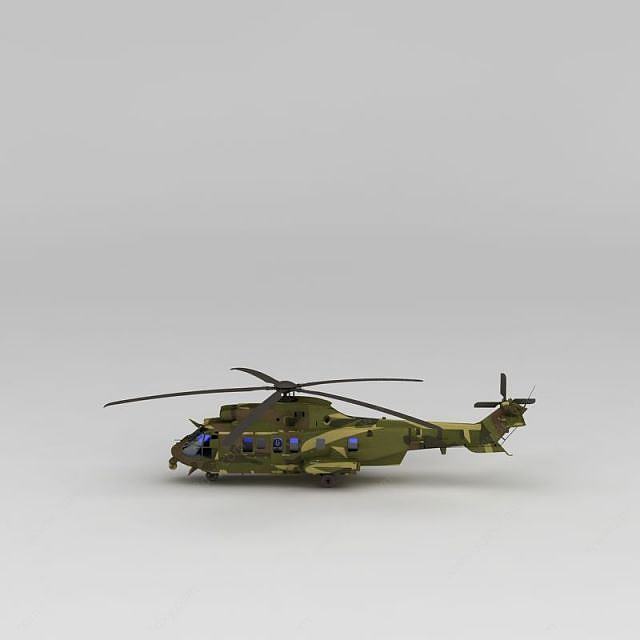 军用直升机3D模型