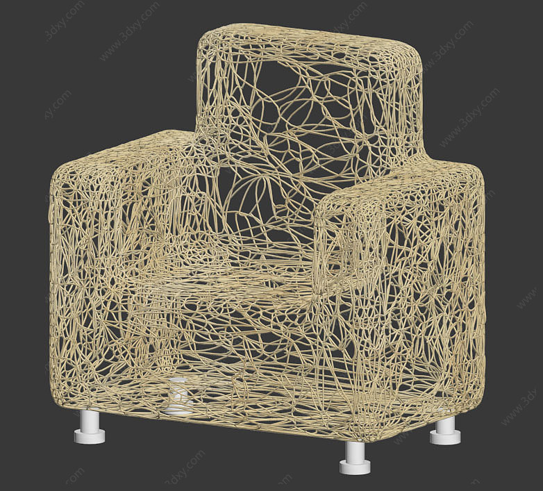 创意木藤沙发3D模型