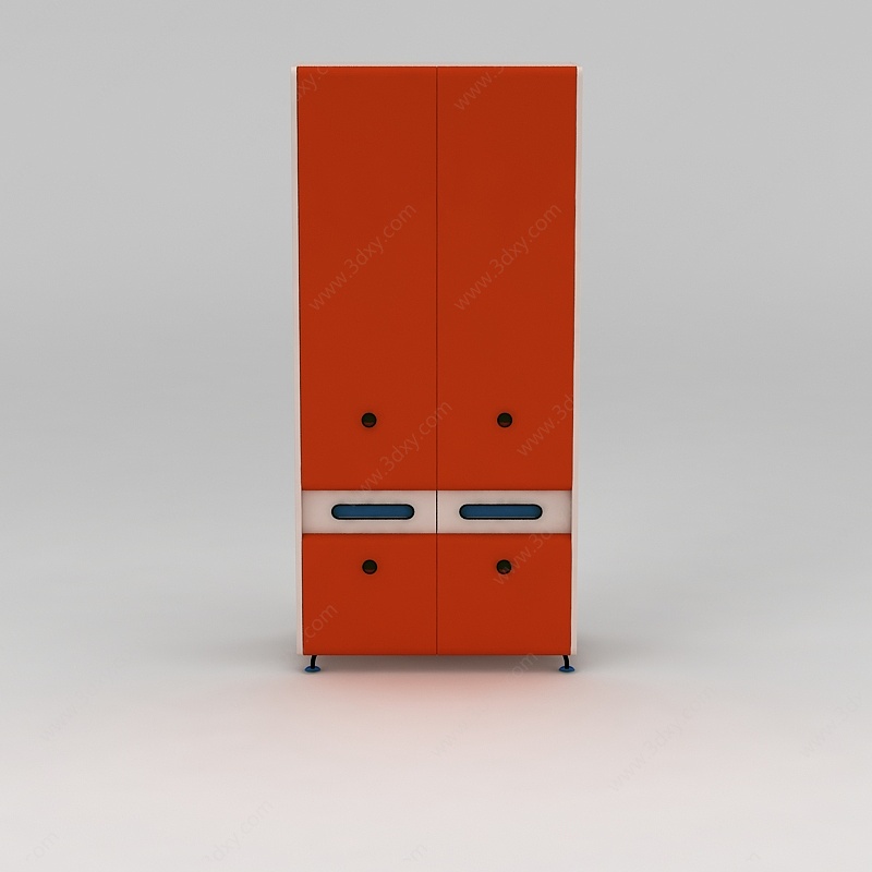 时尚橙色衣柜衣橱3D模型