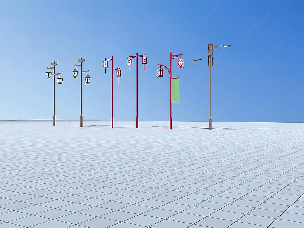 中式路灯3D模型