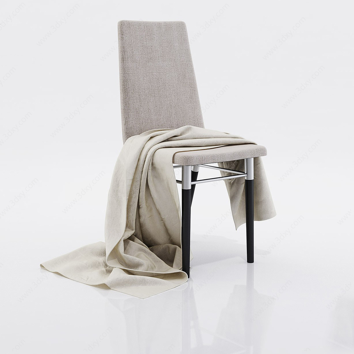 现代米色椅子3D模型