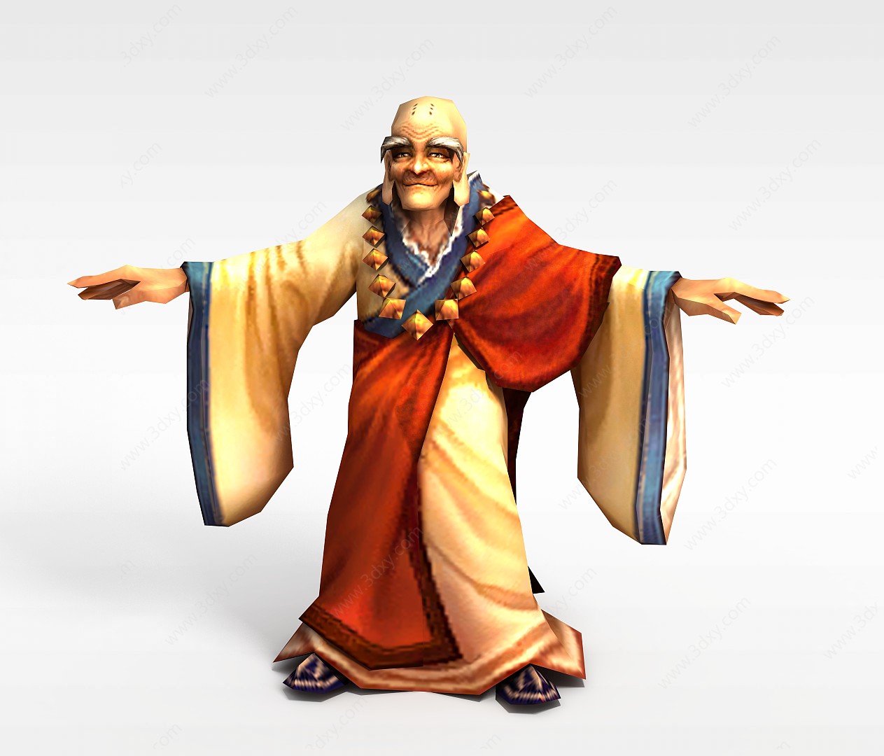 创世西游动漫游戏人物僧人3D模型