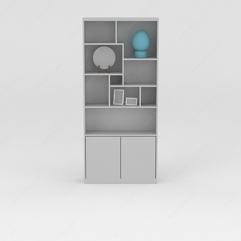 灰色置物柜3D模型