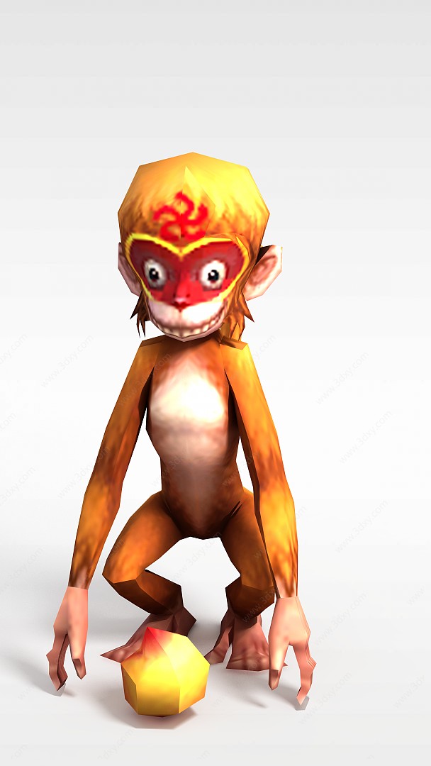 创世西游动漫游戏角色猴子3D模型