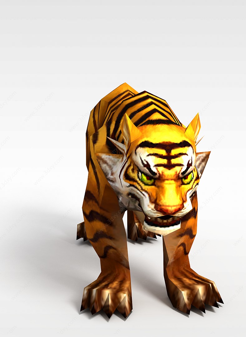 创世西游动漫游戏角色老虎3D模型