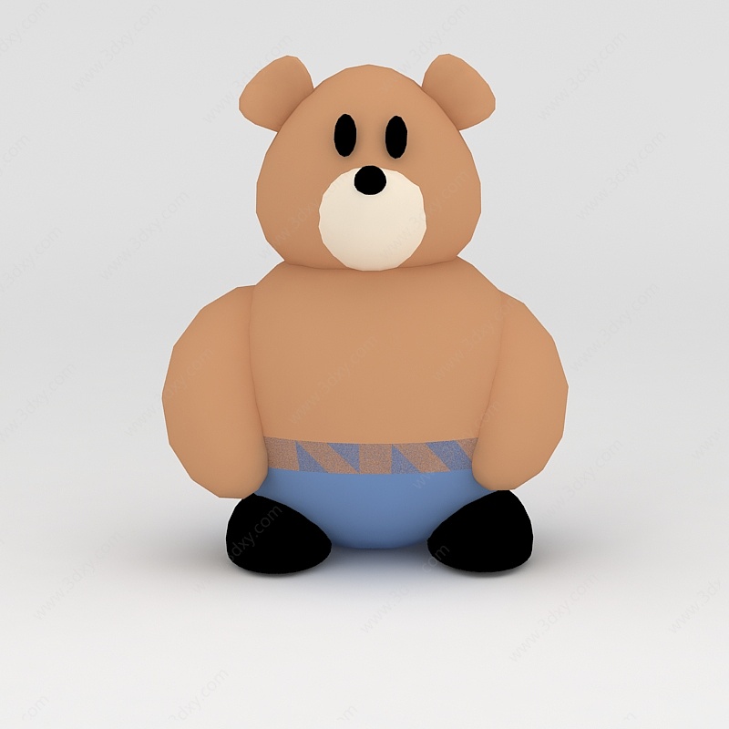 儿童玩具玩偶熊3D模型