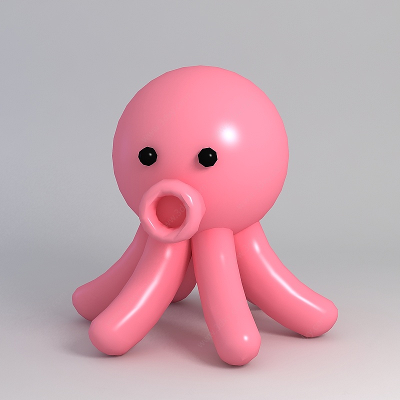 玩偶儿童玩具粉色小章鱼3D模型