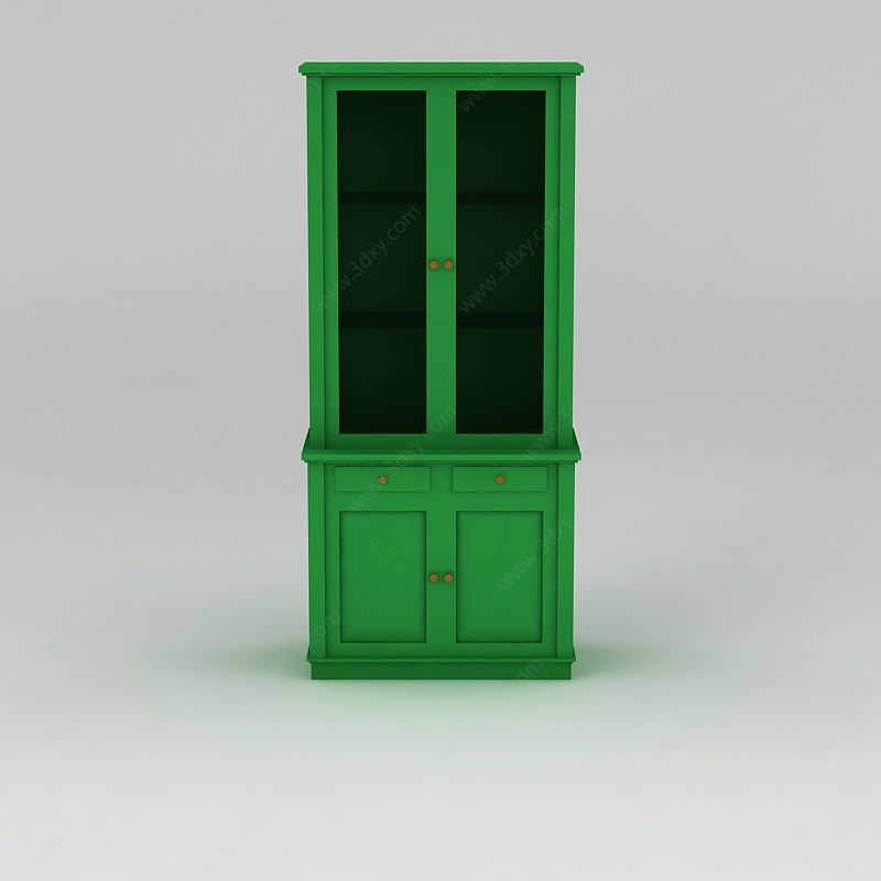 现代绿色酒柜3D模型