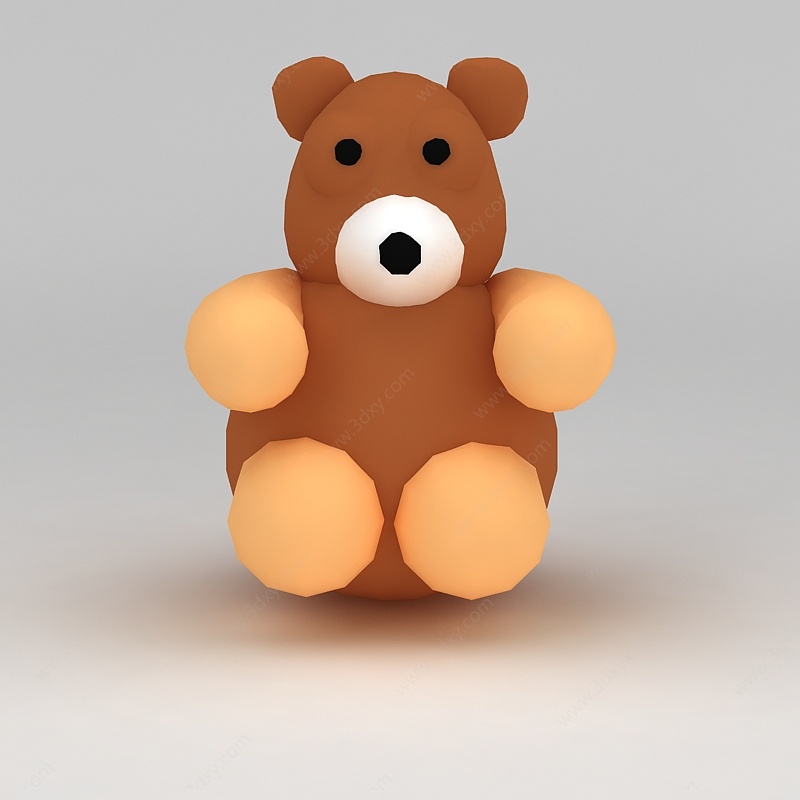 儿童玩具玩偶小熊3D模型