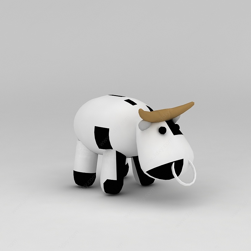 儿童玩具玩偶奶牛3D模型