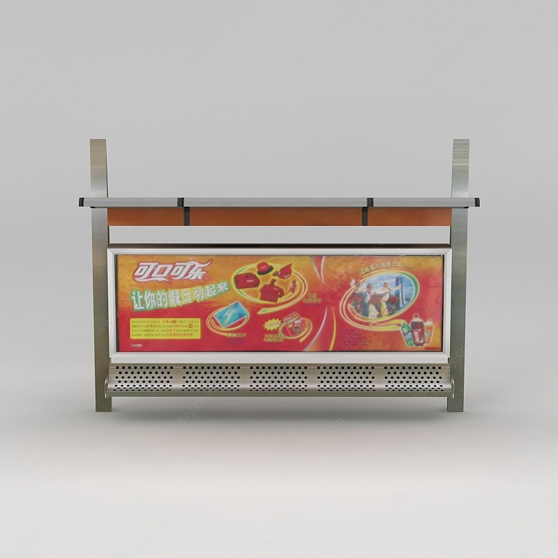 商业小品公交站广告牌3D模型