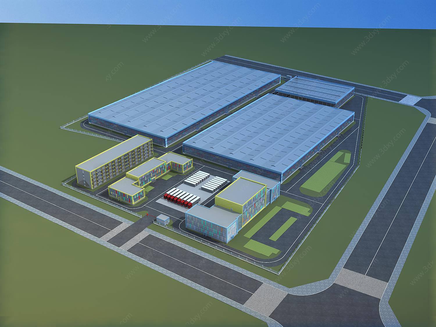 厂房办公楼3D模型