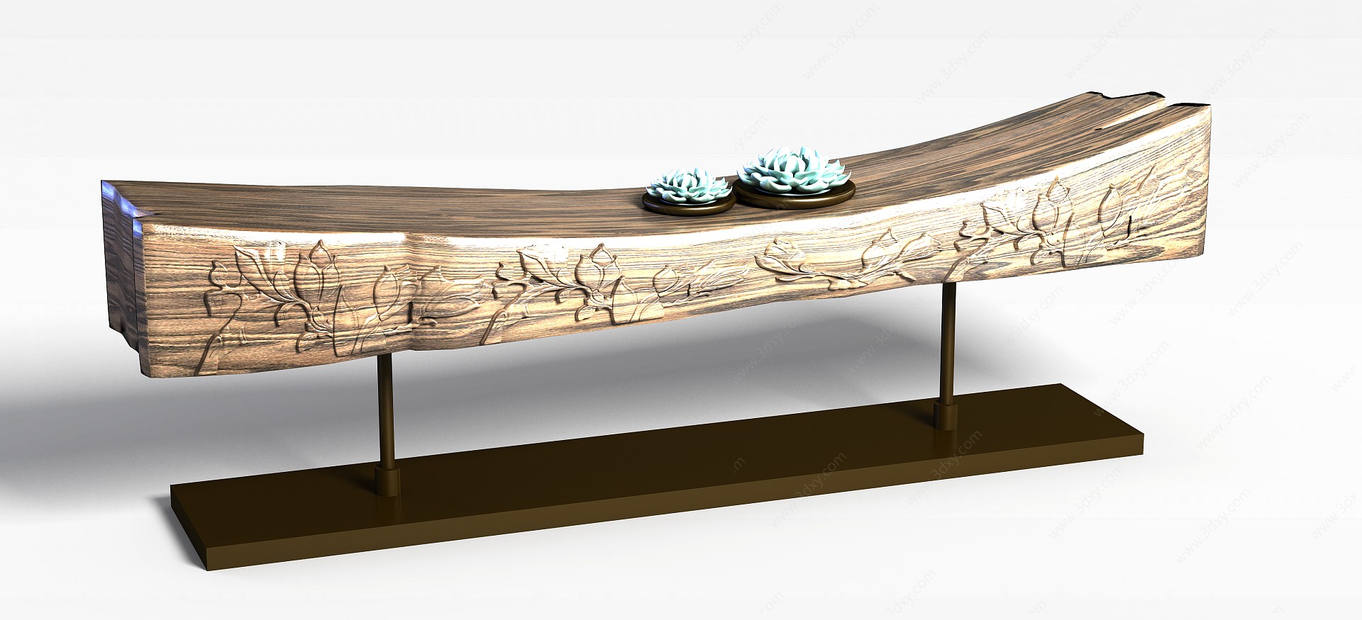 中式家具创意实木边桌3D模型