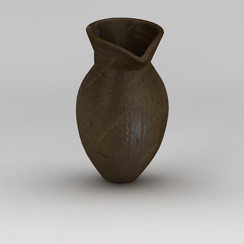 古代陶器尖底彩陶瓶3D模型