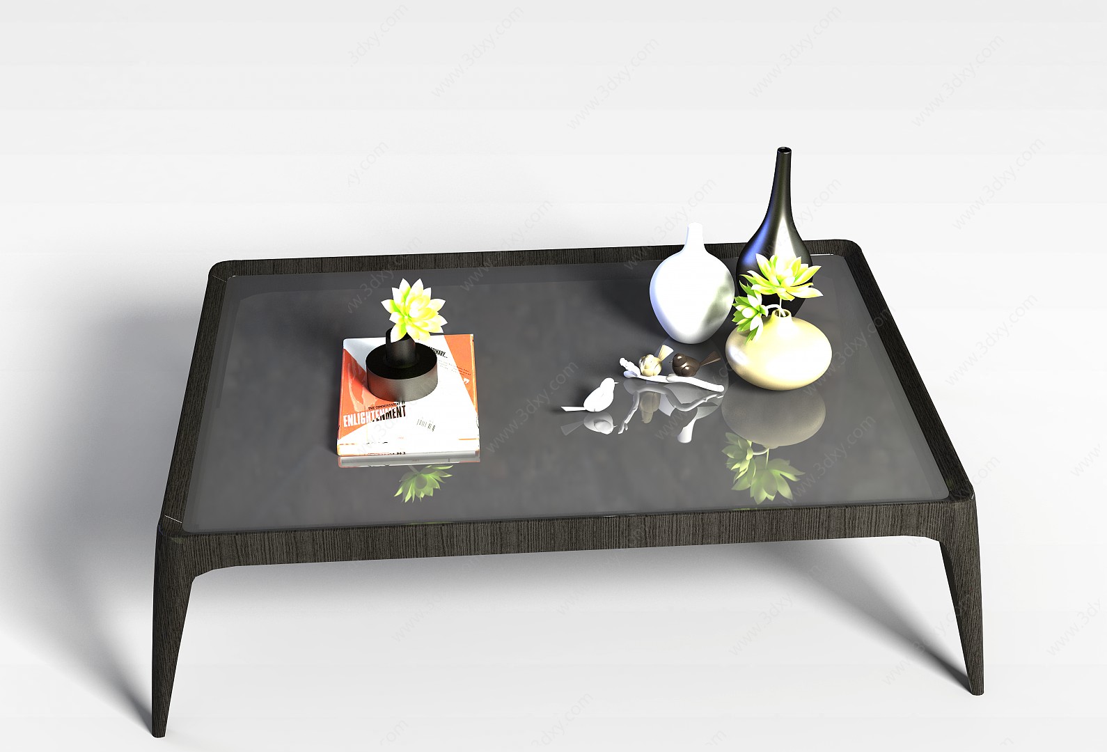 中式家具黑色茶几3D模型