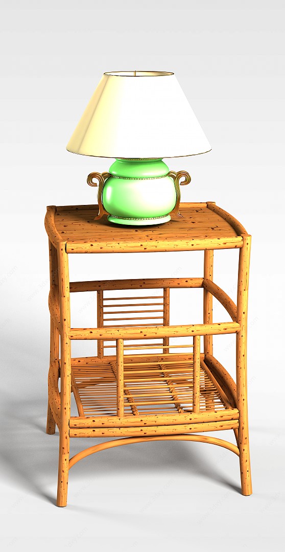 中式家具实木边几方几3D模型