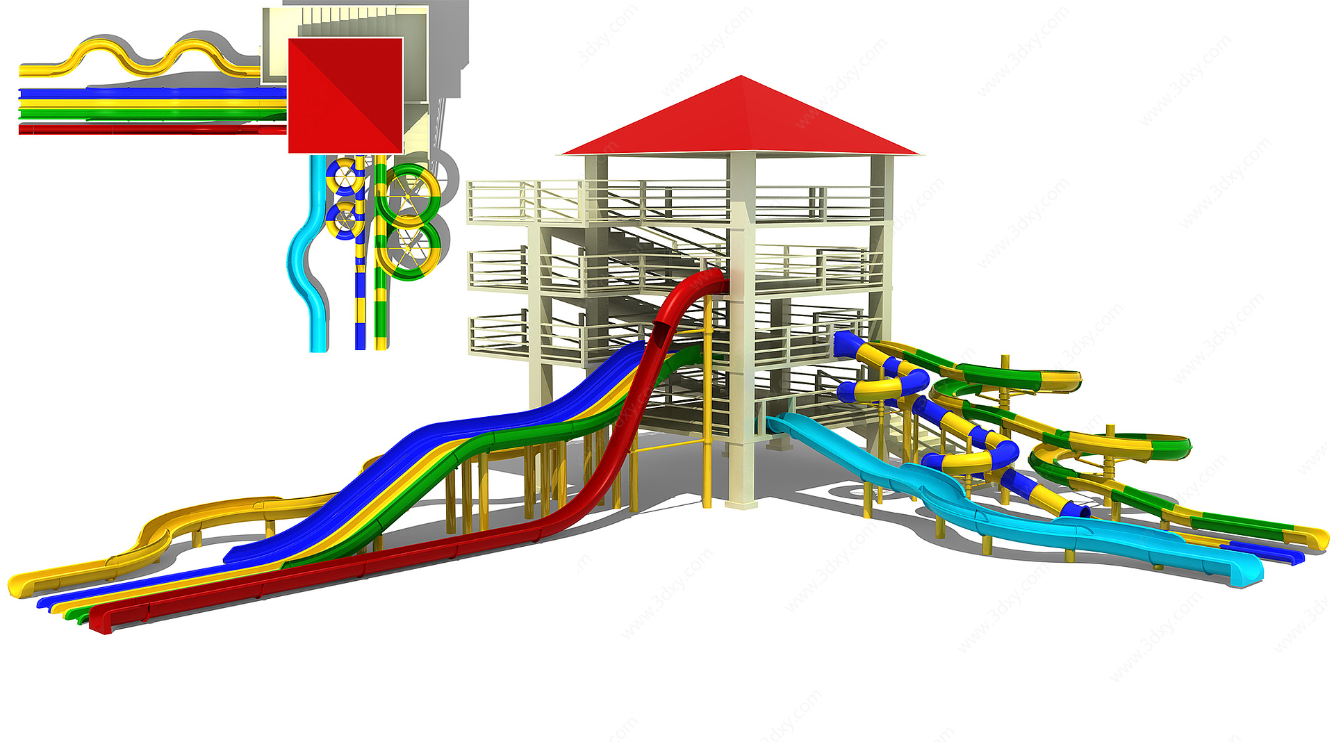 儿童乐园水上乐园3D模型