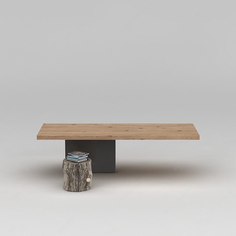 简易木凳桌子组合3D模型