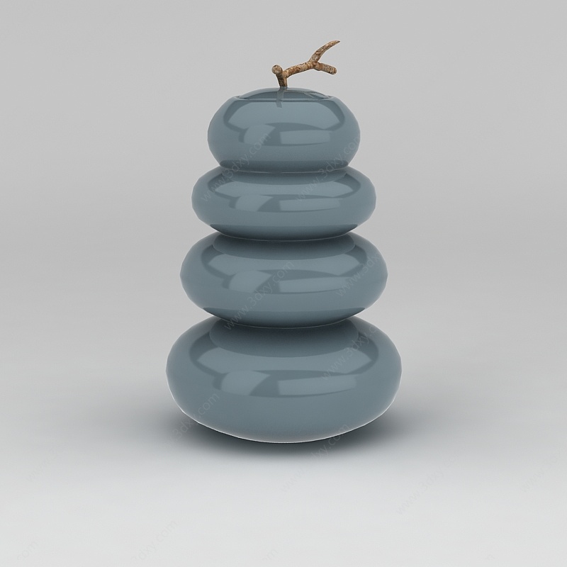青色葫芦形陶瓷摆件3D模型