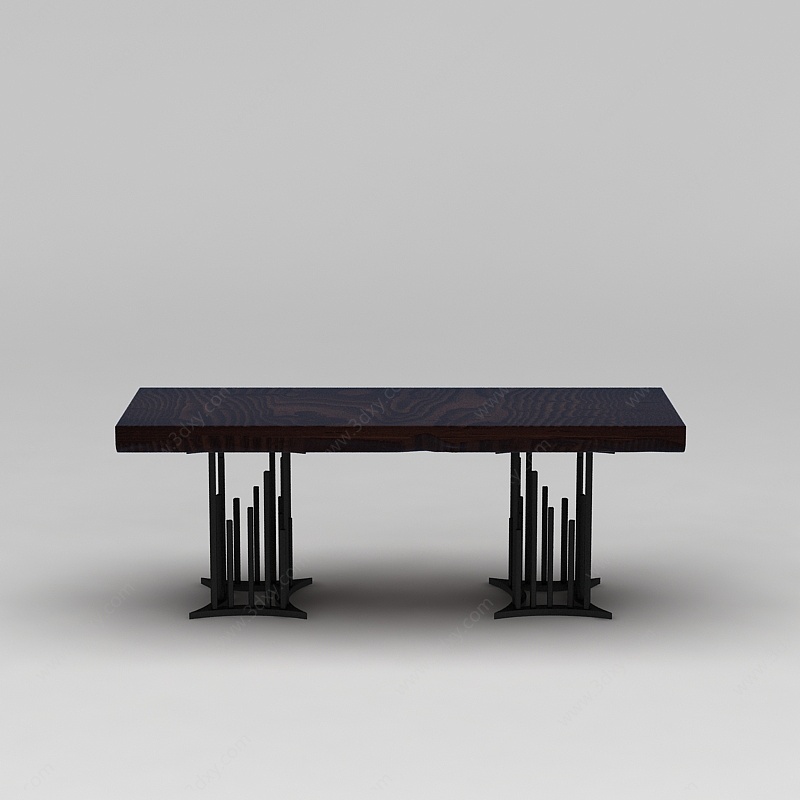 中式创意实木桌子3D模型