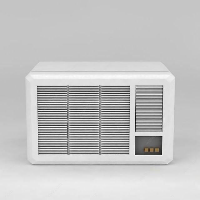 白色窗式空调窗机空调3D模型