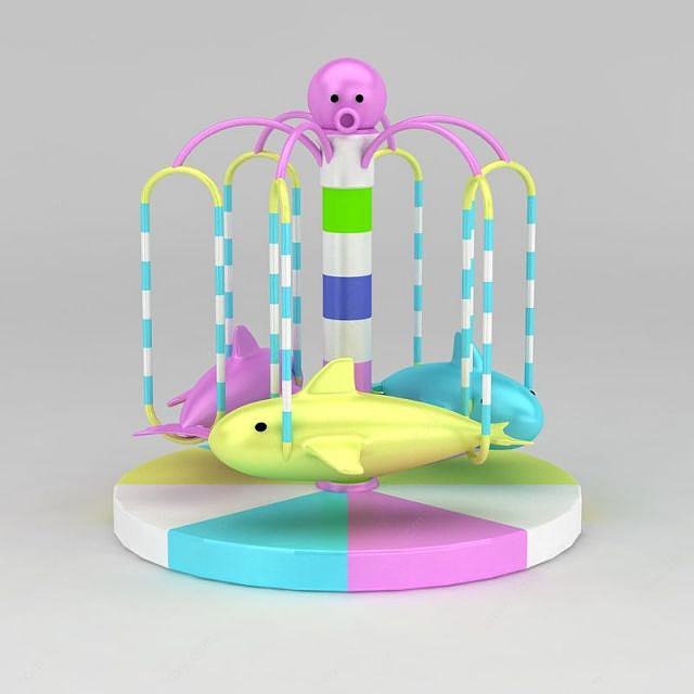 淘气堡旋转海豚游乐设施3D模型