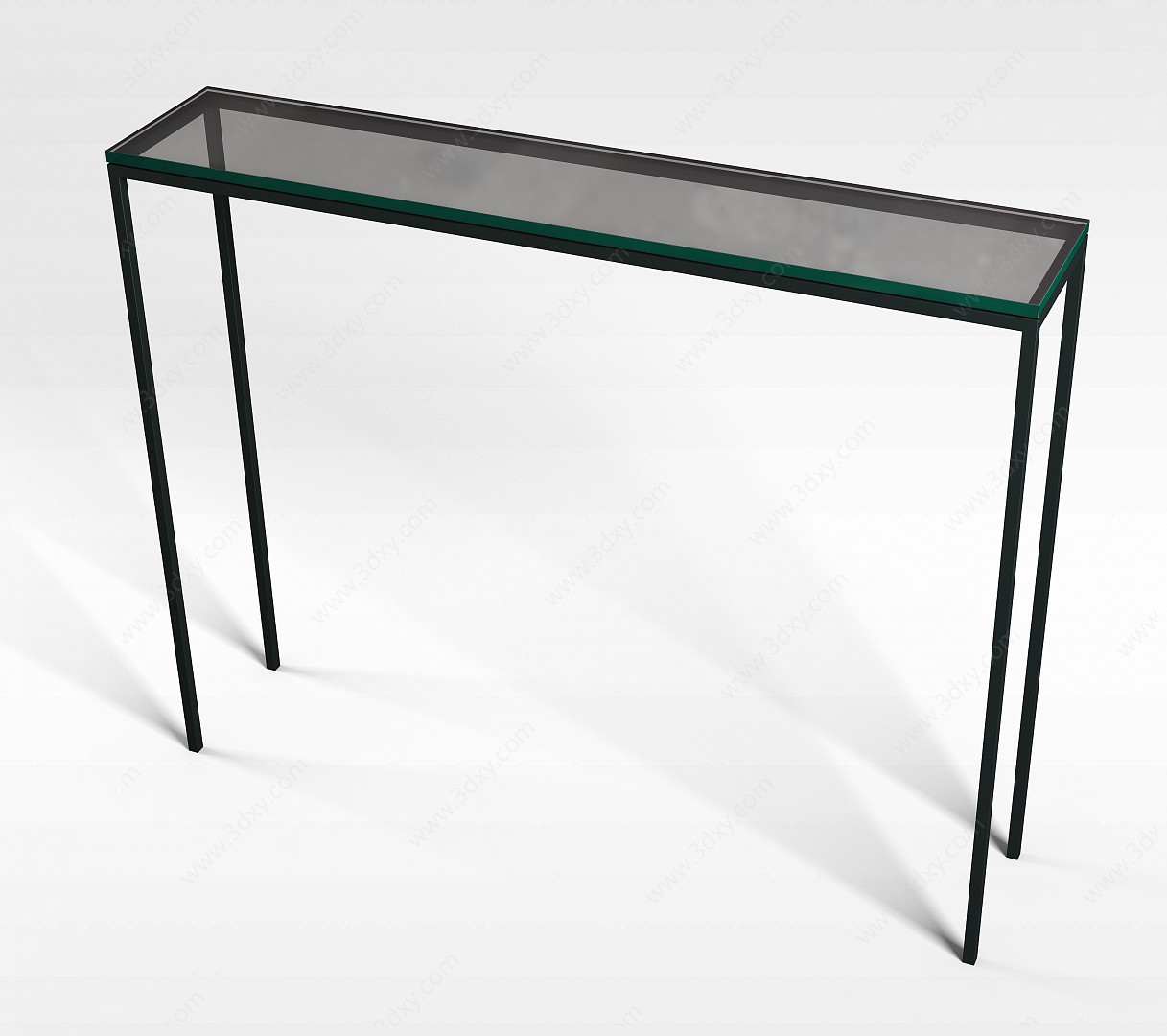 北欧简约玻璃长桌3D模型
