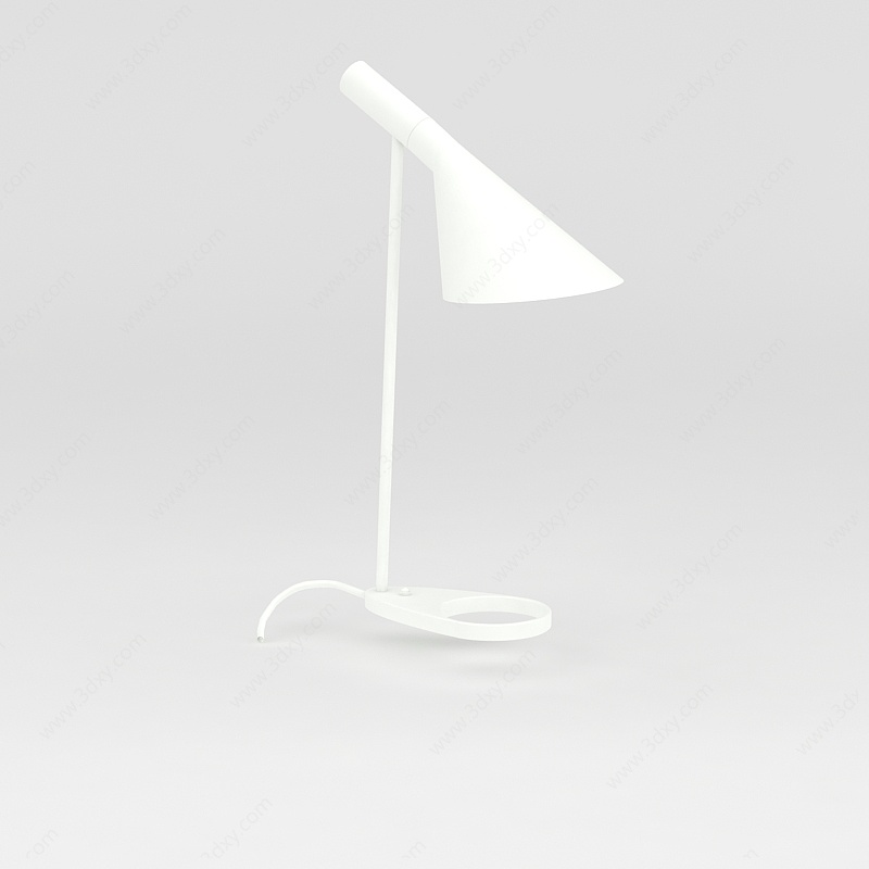 白色简约便携式台灯3D模型