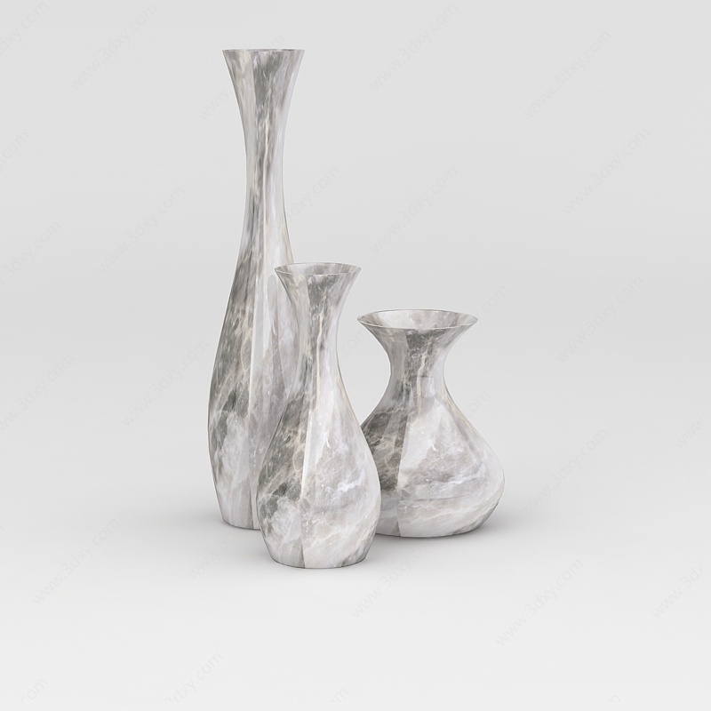 大理石工艺花瓶摆件3D模型