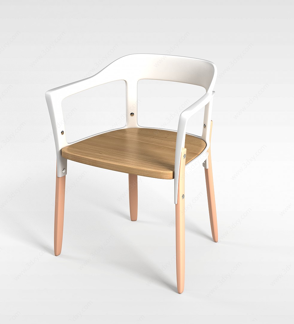 现代时尚铆钉椅子3D模型
