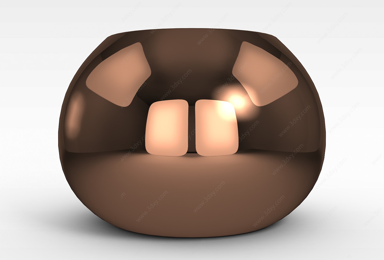 金色球形器皿3D模型
