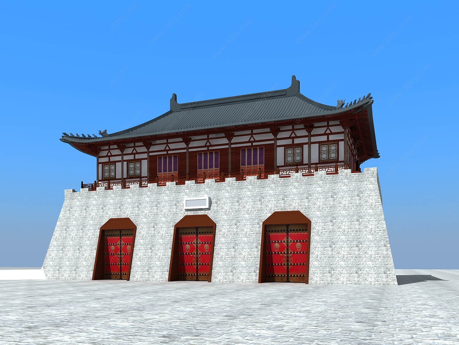 中国古城楼3D模型