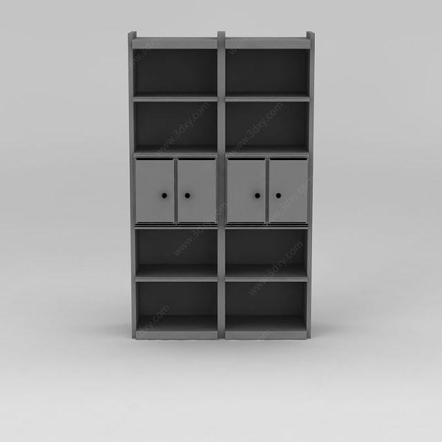 灰色实木柜子3D模型