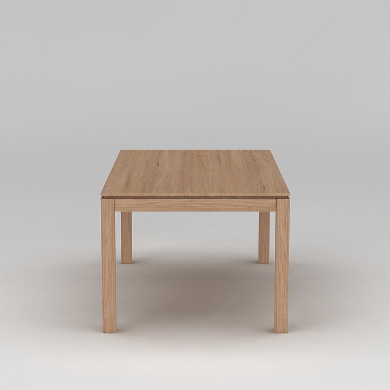 中式简约实木方桌3D模型