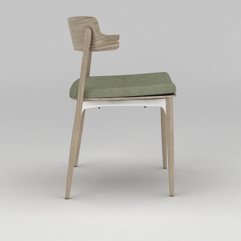 北欧时尚简约实木餐椅3D模型