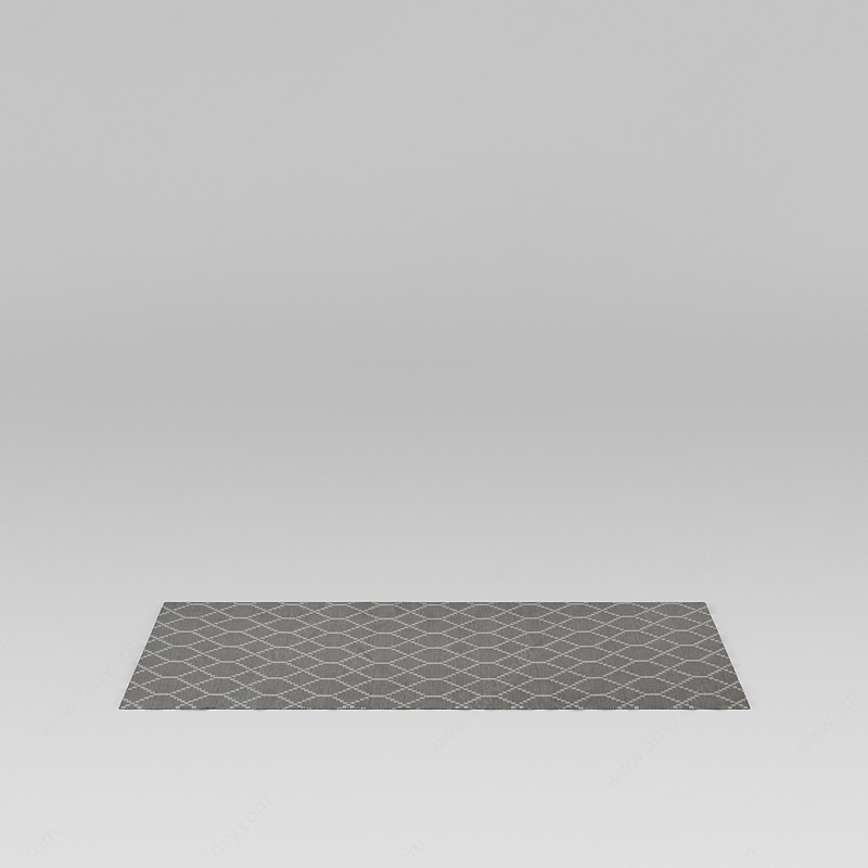 现代室内几何图案地毯3D模型