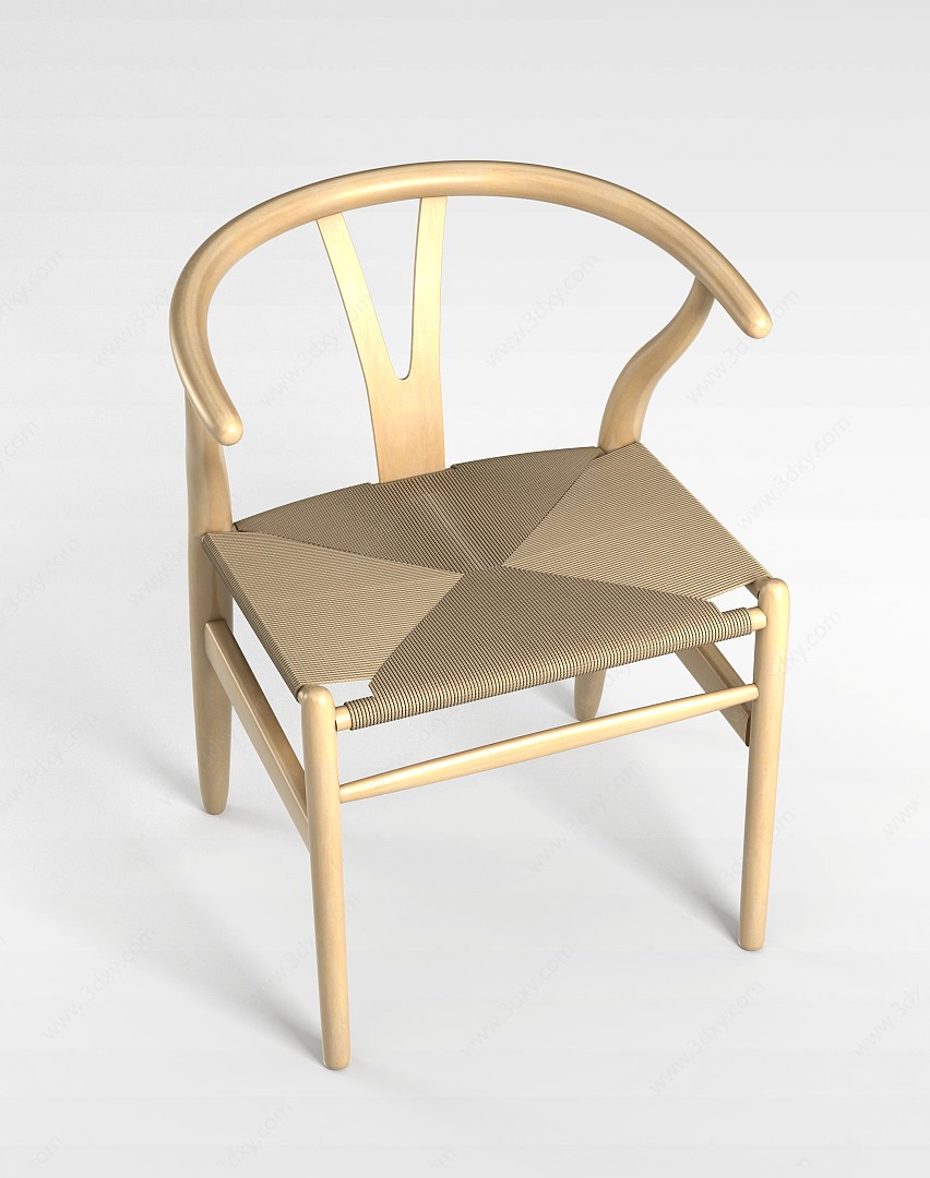 北欧时尚实木餐椅3D模型