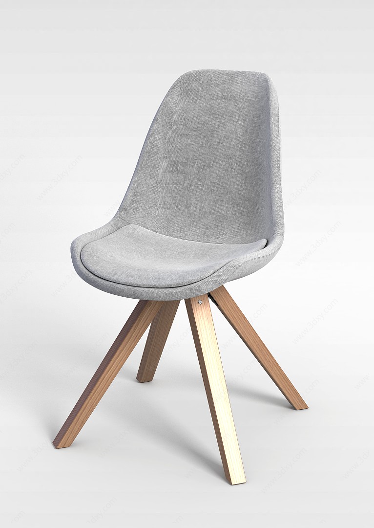 经典北欧实木椅子3D模型